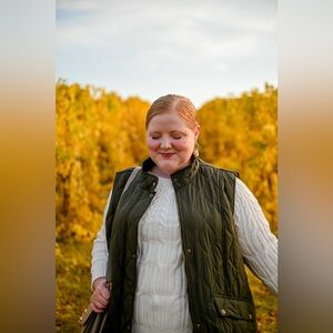 Ulla Popken Olive Green Quilted Vest